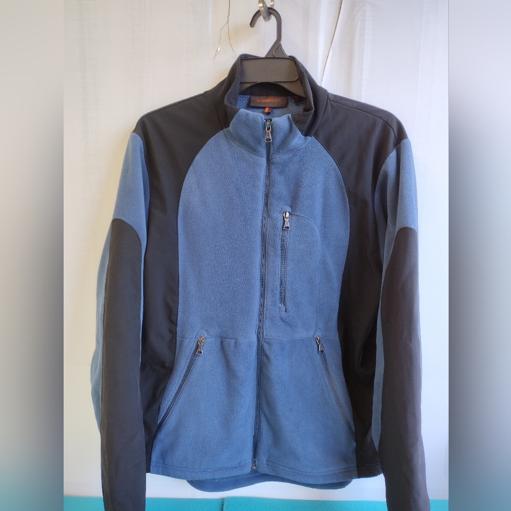 Hawke & Co Mens Fleece Full Zip Jacket Zipped Pockets Blue - XL